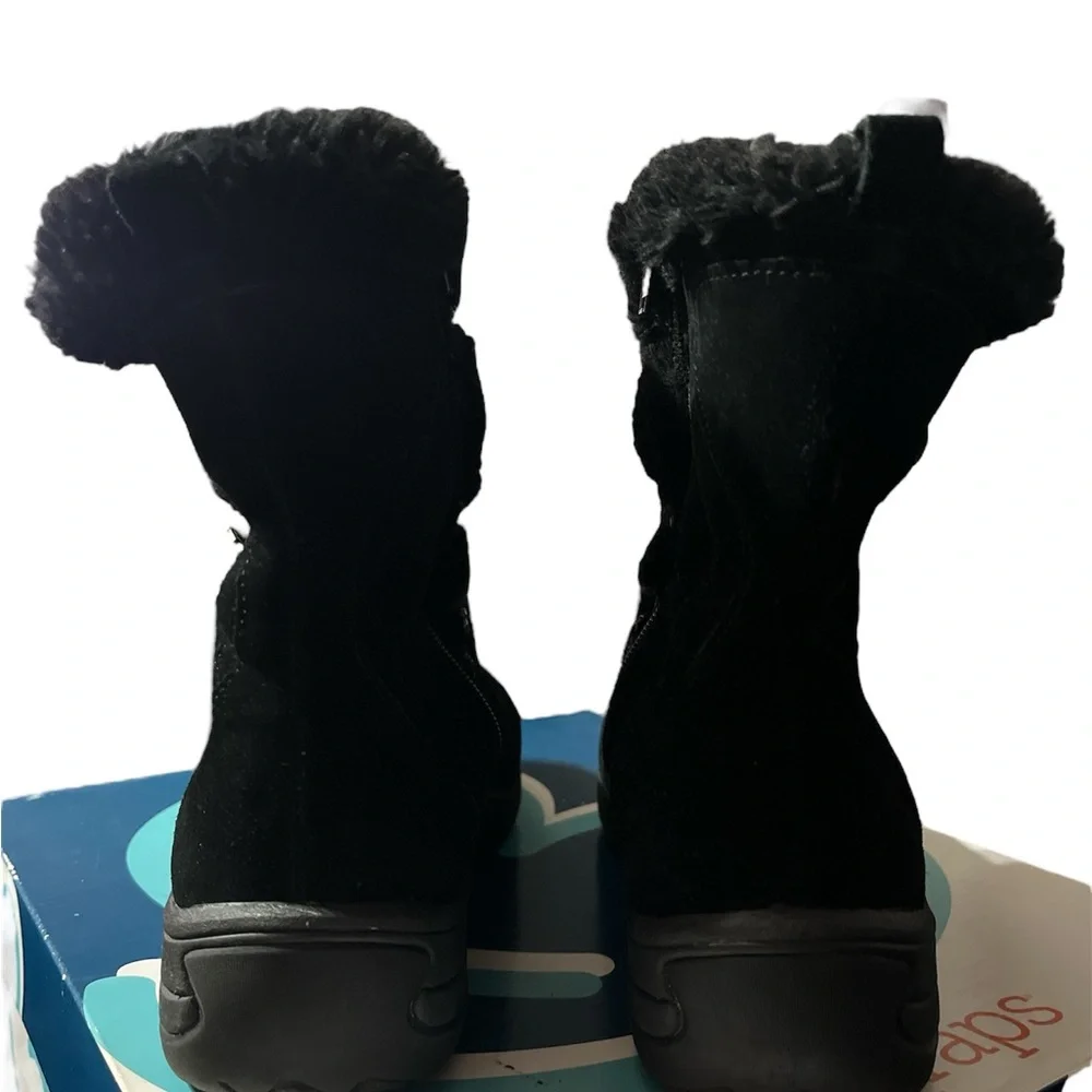 BareTraps Black Faux-Fur Winter Boots